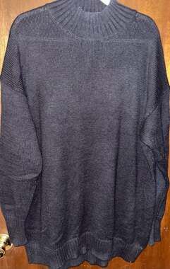 Old Navy Black Mock-Neck Shaker-Stitch Knit Sweater Size XL